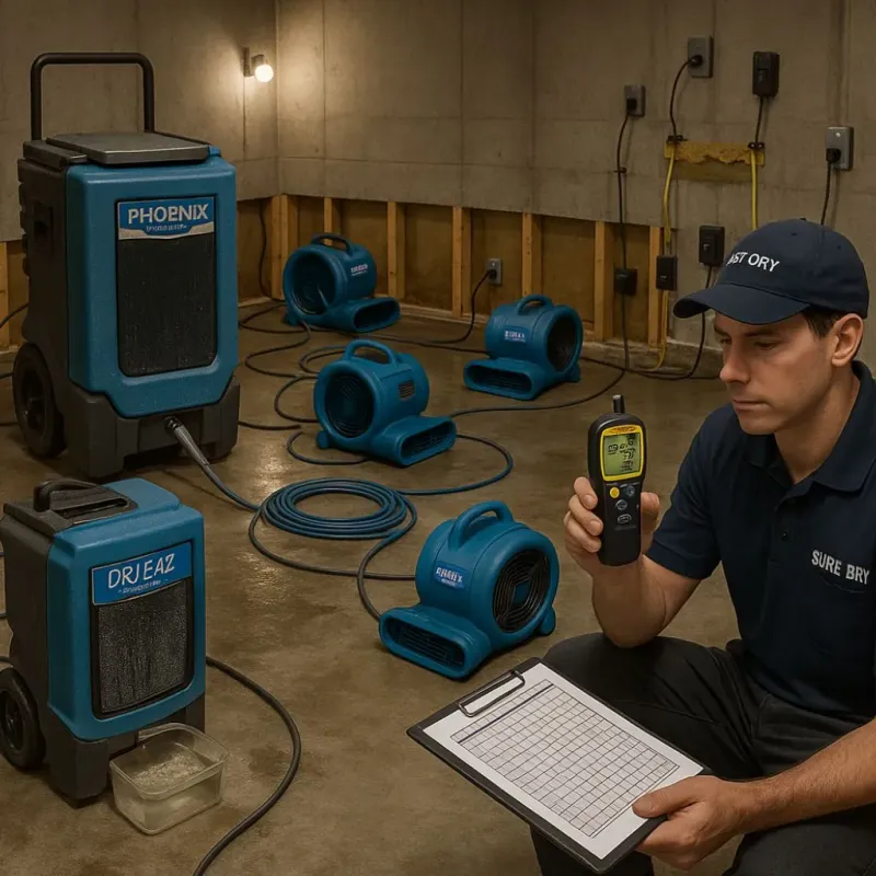 Structural Drying and Dehumidification process in Isanti County, MN